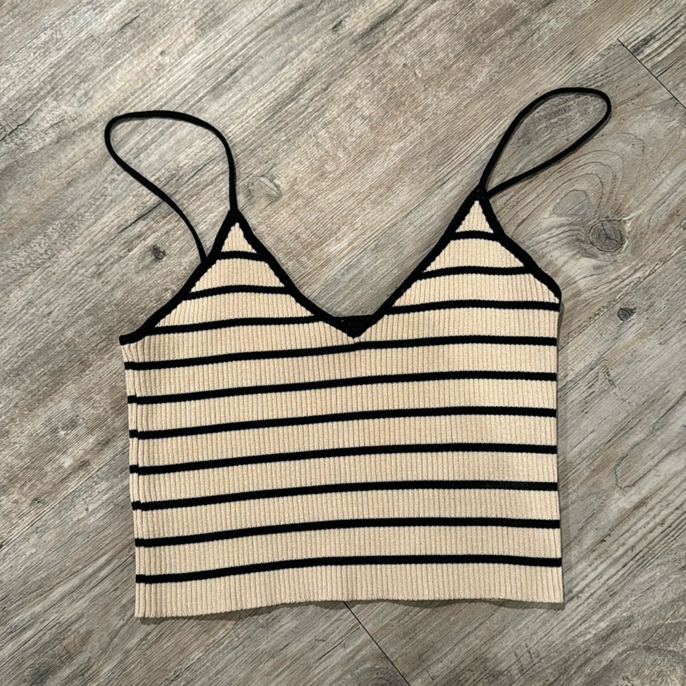 Zara knit striped tank top